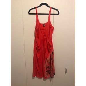 Nordstrom Language Red Floral Sun Dress-Size L